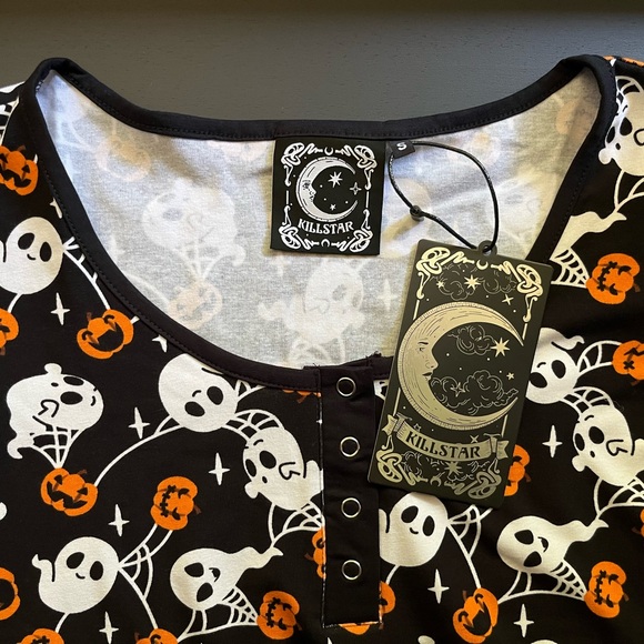 Halloween/Haunted Pumpkin Lounge Dress and Socks set - Picture 3 of 6